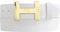 BELTINGER Designer Gürtel HENRY aus Vollrindleder 4 cm | Eleganter Ledergürtel für Damen und Herren 40mm | Gold glänzend | Weiß 110cm