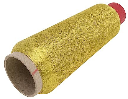 Operitacx 5000 embroidery thread embroidery floss filo per tricotin filo per bordare bobina d'oro tuta flash bobine fili metallico per ricamo a macchina da cucito 150d Golden
