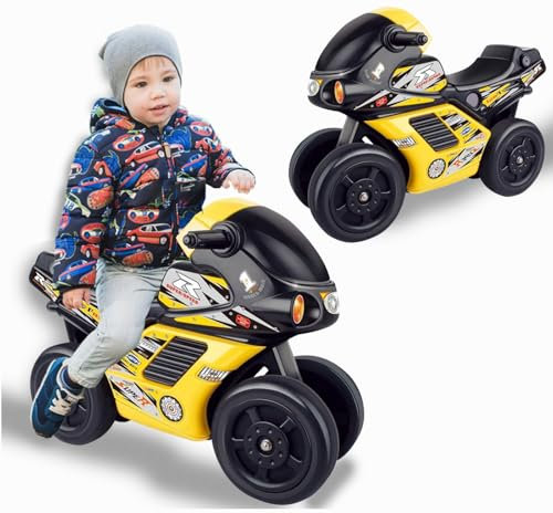 Sobebear Ride On Bike with Sound Effects for Toddlers Foot-to-Floor Balance Bike, Push Along Scooter, Indoor and Outdoor Safe Play Toy Gift for Boys and Girls Ages 1-2 Years