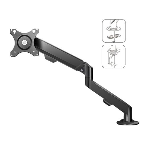 Supporto per monitor Supporto for monitor singolo, supporto da scrivania con braccio for monitor singolo, braccio for monitor con molla a gas completamente regolabile, adatto for monitor piatti/curvi