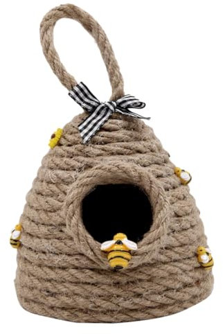 Alipis Wabenanhänger Weihnachtsdeko Jute Bienenstock Ornamente Gartendekoration Dekorativer Strohhalm Makramee Partyanzug Bienenstöcke Pastell Zum Aufhängen Natürliches