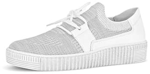 Gabor Damen Low-Top Sneaker, Frauen Halbschuhe,schnürschuhe,schnürer,straßenschuhe,Strassenschuhe,Sportschuhe,grau/Weiss/Silber,38 EU / 5 UK