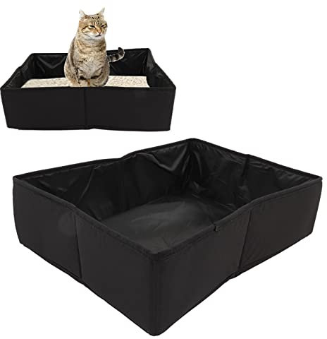 Faltbare Katzentoilette – Wasser – tragbares Oxford-Stoff-Design für den Innen- und Außenbereich, Reisen – freundliche Katzenstreu-Lösung (M(59cm / 23.2in Long))