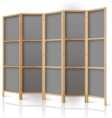 framed concept Paravent Raumteiler aus Holz 225x172 cm, 5-teilig, einseitig, im orientalischen Stil