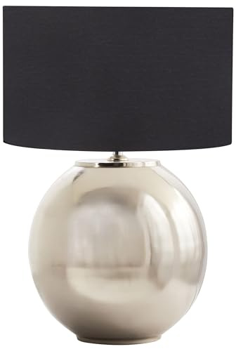 Beliani Modern Standing Table Lamp Fabric Cotton Linen Shade Single Iron Base Silver Sobramati