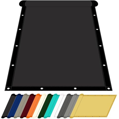 Sonnensegel Wasserdicht Rechteckig 1.15 x 4 m Uv-Schutz Wetterfest Terrasse Sonnensegel Polyester Wasserabweisend für Garten Balkon Schwimmbad, Schwarz