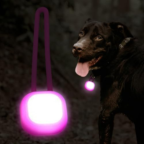 Anhänger des Glühhundkragens - batteriebetriebene Silikon -LED -Hundlicht Multifunktionales Nachtsicherheitslicht für Hundekleidung, Schultaschen, Rucksäcke, leuchtender Haustieranhänger für Abendspaz