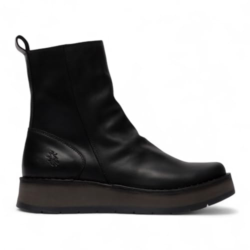 Fly Womens RENO053FLY Leather Zip Up Platform Comfort Ankle Boots