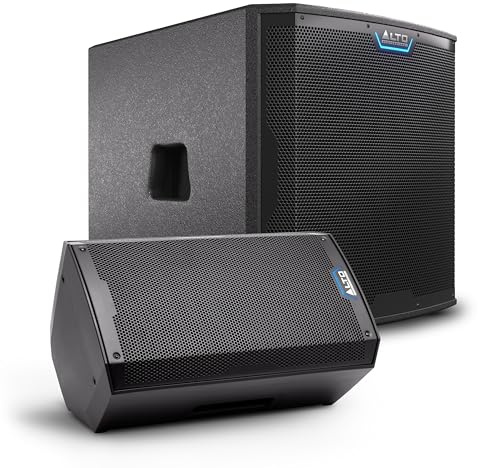 ALTO TS410 and TS15S Powered PA Speaker and Subwoofer Bundle for Live Performances, Events, Karaoke, Public Address, Presentations