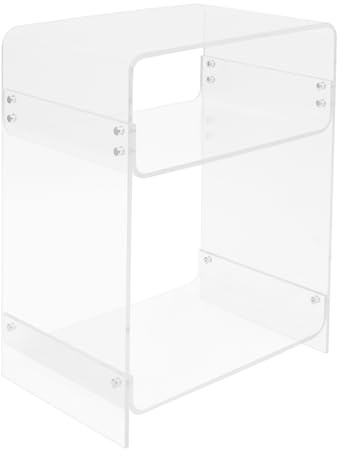 Beistelltisch Acryl Nachttisch Transparenter Couchtisch 3-Stufiger Beistelltisch Couch Tisch Sofatisch Endtisch 40 * 30 * 50 cm Gesamtbelastbarkeit 15Kg für Wohnzimmer, Schlafzimmer, Arbeitszimmer
