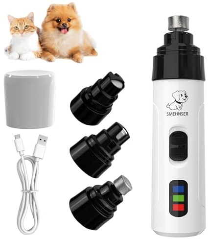 Quiet Dog Nail Grinder Upgraded, Silent Groom Pro Kit Electric Pet Trimmer, 2 Speeds Quiet Diamond Bit Nails Clippers File Trimmer,USB Rechargeable Claw Grinders for Dogs, Cat,Puppy
