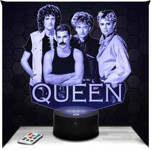 Lampephoto.fr - Lampe Que en 3D Touch Nachtlicht Rockband | Made in France, Sockel & Größe wählbar, dimmbar, Batterie/USB, HD-Lasergravur, Geschenk für Sie & Ihn