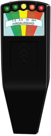 Strahlungsmessgerät 5-LED EMF Messgerät Magnetfelddetektor Geisterjagd Paranormale Gerätetester Tragbarer Zähler Professionell für Wohnungen, Büros und Wohnbereiche(Black)