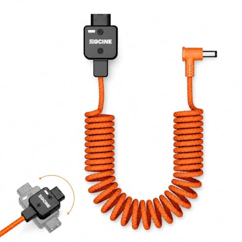 ZGCINE DT-DCL D-Tap a DC 5.5x2.5mm Cable de Alimentación para Amaran 60ds/60xs Atomos Ninja V Feelworld Monitor - Giratorio 180°, Indicador Anti-Inversión, Nylon Trenzado