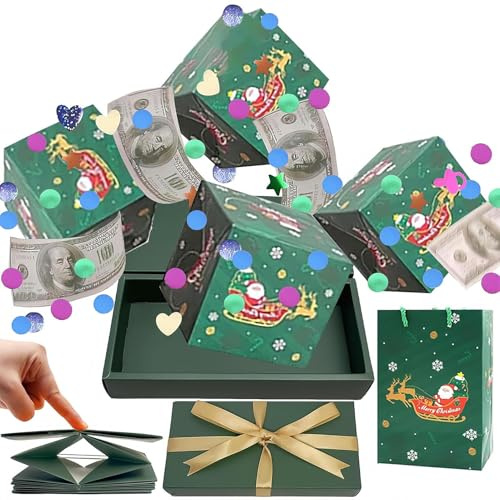 Explosionsbox – Geld Pop-Up | Luxus Geschenkboxen Mit Konfetti, 12 Rote Blätter Für Geburtstage, Jubiläen & Valentinstag – Überraschungsbox Für Geld & Geschenke