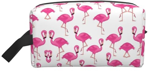 Sac de rangement avec impression Abalone Nacre – Trousse de toilette de voyage durable, pochette de rangement portable pour maquillage et cosmétiques avec fermeture éclair, Flamant rose, Taille unique