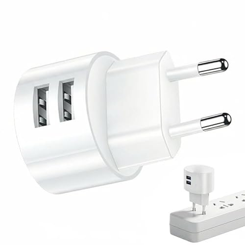 Cargadores USB Duales, Enchufe de Pared Universal, Compacto y Ultrafino, con Protección Avanzada para Smartphones, Tablets y Dispositivos Electrónicos Portátiles, Cargador Doble USB c, Enchufe USB