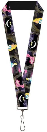 Buckle Down Homme Lanyard - 1.0 Alice & The Cheshire Cat Scenes Porte cl , Multicolore, Taille unique EU