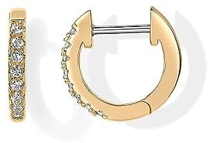 PAVOI 14K Yellow Gold Plated Post Cubic Zirconia Cuff Earring Huggie Stud