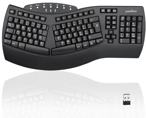 Perixx PERIBOARD-612 Tastiera Ergonomica Wireless e Bluetooth, Compatibile con Windows 10 e Mac OS X, Layout Italiano