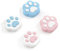 GeekShare Cappucci con impugnatura per pollice a forma di zampa di gatto Custodia per joystick in silicone morbido compatibile con Nintendo Switch/OLED/Switch Lite, 4 pezzi (rosa e blu)