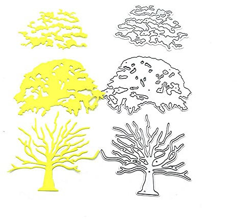 Aeromdale Metall-Stanzschablonen mit Baum-Motiv, für Bastelarbeiten, Scrapbooking, Alben, Stempel, Hochzeit, Papier, Karten, Handarbeit, Stanzen, Teil B – 77 x 156 mm – 1 Set