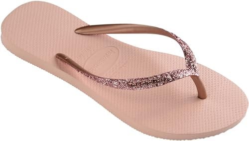 Havaianas Damen Slim Glitter Flourish Zehentrenner,Rosa (Golden Blush),35/36 EU