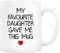 5Aup My Favourite Daughter Gave Me This Mug Christmas Gifts, Funny Father's Day and Mother's Day Cup from Daughter - Novelty Birthday Gift for Parents, Mum, Dad 11 Oz