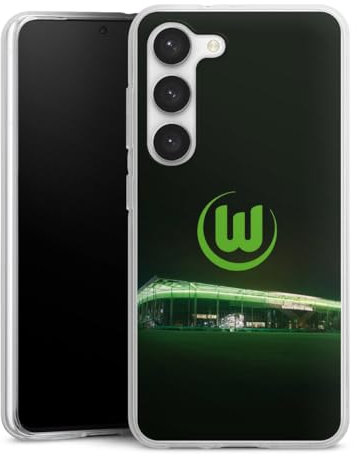 Silikon Hülle kompatibel mit Samsung Galaxy S23 Case transparent Handyhülle Offizielles Lizenzprodukt VFL Wolfsburg Stadion