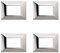 4 Pezzi Placche Compatibile Con Bticino Axolute, Placche Plastica Quadrata, Stile Piramide (3 Posti/Moduli,Cromato Lucido)