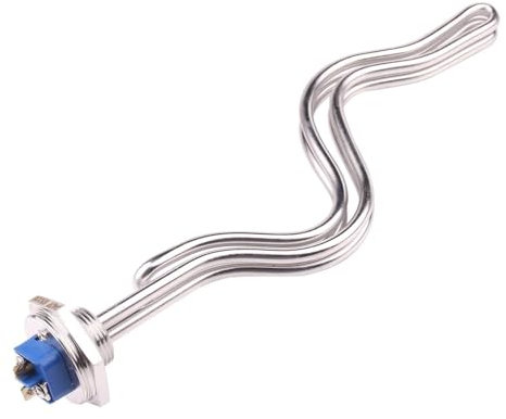 DAVBIR Heater 240v 4.5kw/5.5kw/6.5kw 1NPT Screw-in Type Water Heater Folded Ripple Heating Element with Stainless Steel Cover perfection (Color : Silver-240V, Size : 4.5KW)