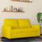 Willood 2-Sitzer-Sofa Couch für Wohnzimmer, Polstersofa mit Metallgestell, Loungesofa Zweisitzer Wohnzimmersofa Wohnzimmermöbel Gelb 120 cm Samt