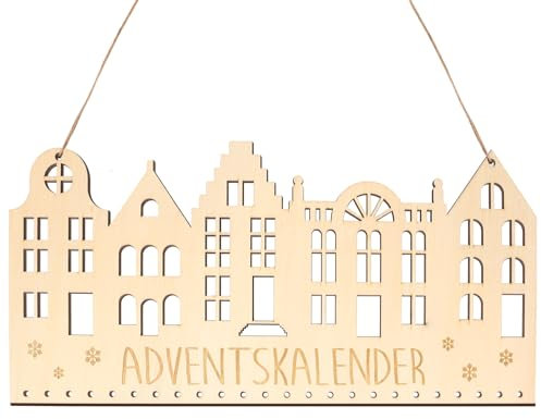 Adventskalender Anhänger Holz Bastelset DIY Countdown Holzanhänger Geschenk Weihnachten Weihnachtsschmuck zum Basteln Deko Hänger Dekoration Weihnachtskalender zum Aufhängen Weihnachtsdeko