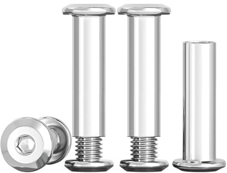 Drenky 10 Pezzi Viti Di Collegamento M5x25mm Viti A Manicotto In Acciaio Inox A2 V2A Dado A Manicotto M5 Per Mobili, Armadi, Tavole Di Legno(10 x Viti Per Mobili, 10 x Dado A Manicotto)