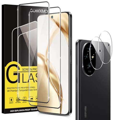 Coixmo 2 Piezas Protector Pantalla y Lente de Cámara para Honor 200 5G, Cristal Templado, HD Transparente, Dureza 9H, Ultra Resistente, Antiarañazos