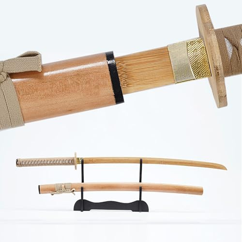 TIANTAO Natürliches Bambus-Samurai-Schwert (mit Scheide),103 cm,handgefertigt,für Rollenspiele,Kendo-Übungen,Heimdekoration,Anime-Display