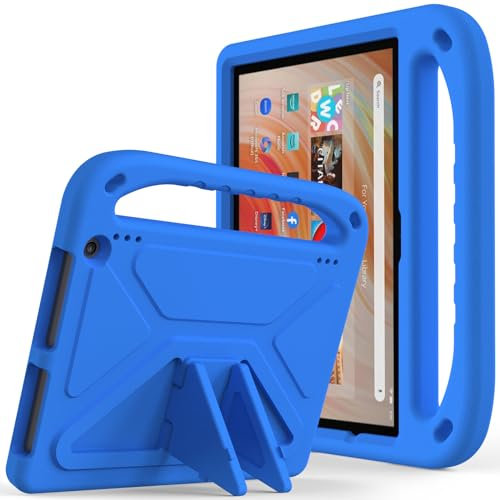 MGUEIAO Compatible con Amazon Fire HD 10 para Funda,Antigolpes Asa Soporte Carcasa,Carcasa Infantil para Amazon Fire HD 10-Azul Marino