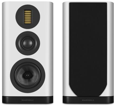 Wharfedale EVO 5.2 Standmount Speakers (Pair) – 6.5″ Kevlar Woofer, Soft Dome Midrange, AMT Tweeter, 3-Way Bass Reflex (White)