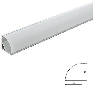 Perfíl Aluminio para Tira LED Instalación Esquinas - Difusor Opal x 2M | Greenice