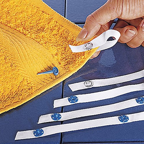 TRI Nähfrei-Aufhänger, 5 Stück, Handtuchclips, Aufhänger, Badezimmer Zubehör, Klemmhaken, Handtuch-Haken, Hängeösen, Polyester