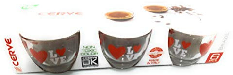 Cerve 6 Kaffeetassen aus Glas Love