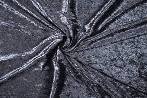 Pannesamt Stoff Meterware für Deko, Basteln und Bekleidung, 0,5 Meter - 147 cm Breit - Samt ähnliche Oberfläche Stoffe (Mausgrau)