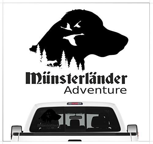 siviwonder Auto Aufkleber Münsterländer großer Kleiner Autoaufkleber Hundemotiv Hundeaufkleber autoaufkleber Hund Folie Jagdaufkleber Jagdschwarz MATT