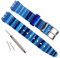OliBoPo Bracelet de montre étanche en caoutchouc de silicone avec boucle en acier inoxydable plaqué argent (17 mm, bleu dégradé)
