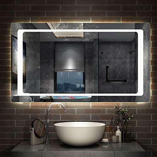 Miroir de Salle de Bain 140x80cm Anti-buée Miroir Mural avec éclairage LED modèle Classique Plus