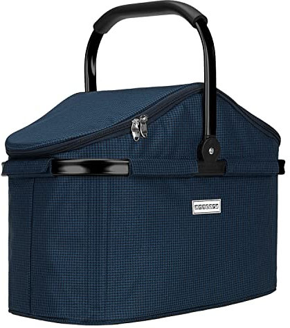 anndora Einkaufskorb 25 Liter Isolierkorb - Blau Hahnentritt