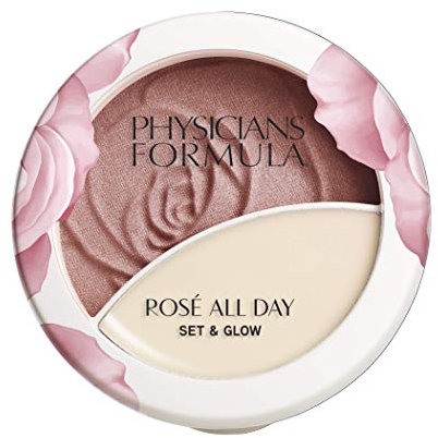 Physicians Formula, Rosé All Day Set & Glow, Fixier-Puder und Highlighter mit feuchtigkeitsspendendem Balsam für einen zarten Teint, mit Rosenextrakt, Goji und Kirschpflaume, Brightening Rose