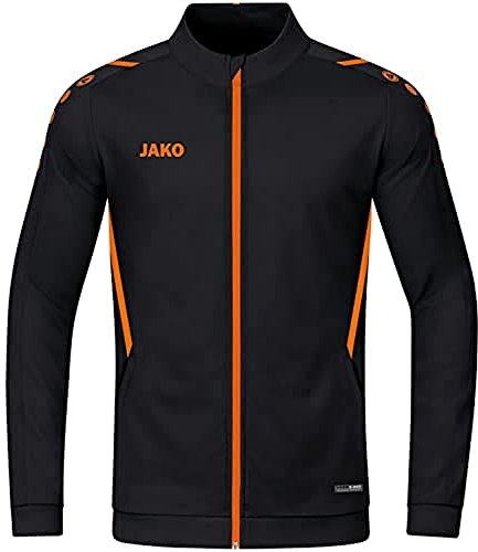 JAKO - Veste En Polyester Défi, Mixte Enfant, Noir/Orange Fluo, 152