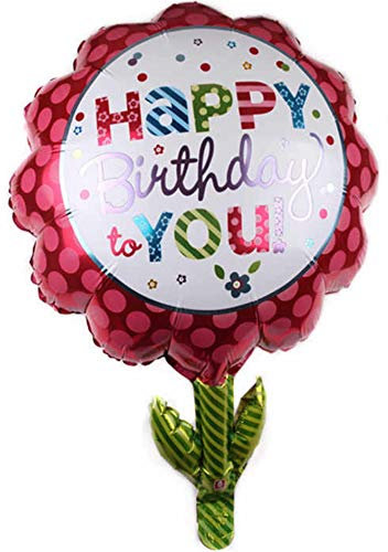 DIWULI Happy Birthday Blume Ballon - Deko für Geburtstag