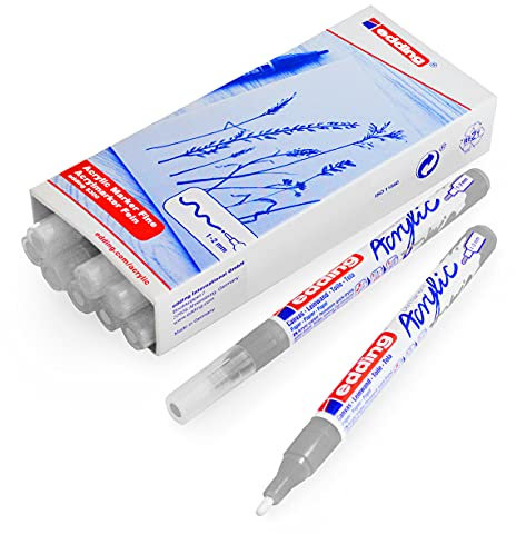 Acrylmarker edding e-5300 fijn zilver | 10 stuks
